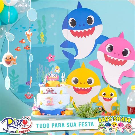 Produced by wowwee for pinkfong, official creator of the global hit song baby shark! 60 Ideias para Festa Baby Shark | Ideias para festas ...