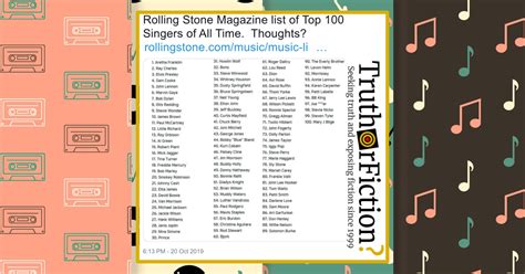 ‘rolling Stone List Of Top 100 Singers Of All Time Truth Or Fiction