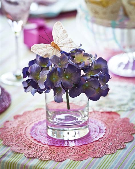 Butterfly And Hydrangea Table Decoration Butterflies And Flowers Perfect