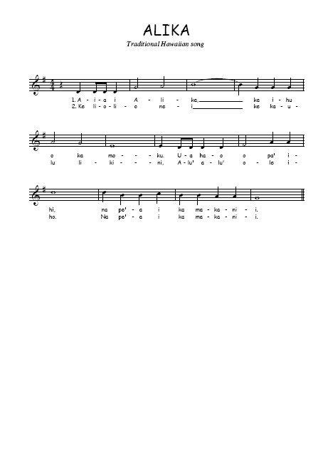 Scarborough fair akkorde/liedtexte für gitarre. Download the free sheet music Alika from Hawaii in PDF ...