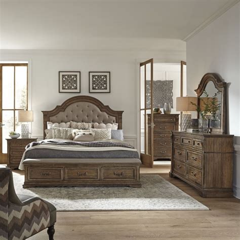 Liberty 685 Br Haven Hall Storage Bedroom Set With Upholstered Headboard