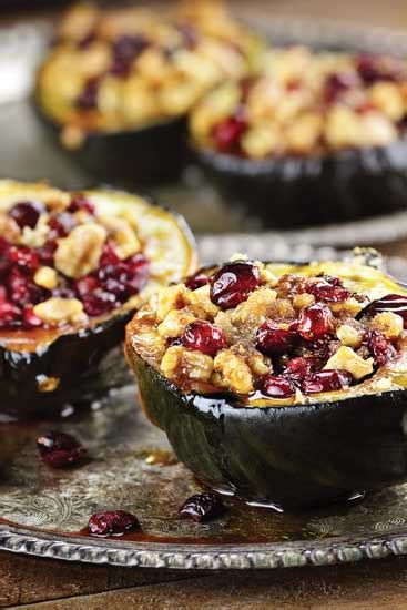 For the vegetarians and vegans out there, there are a. Baked Cranberry-and-Walnut-Stuffed Acorn Squash | GRIT