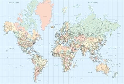 Pastel World Map Wallpaper Wallpapered