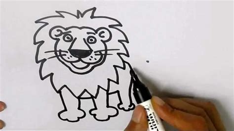 How To Draw A Lion In Easy Steps For Children Kids Beginners Step By