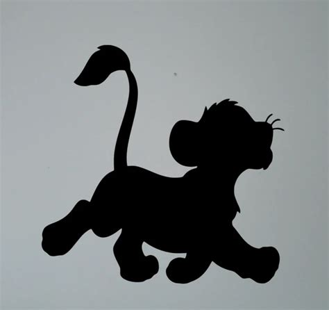 Simba Lion King Silhouette Wall Vinyl Sticker Retro Cartoon Decal