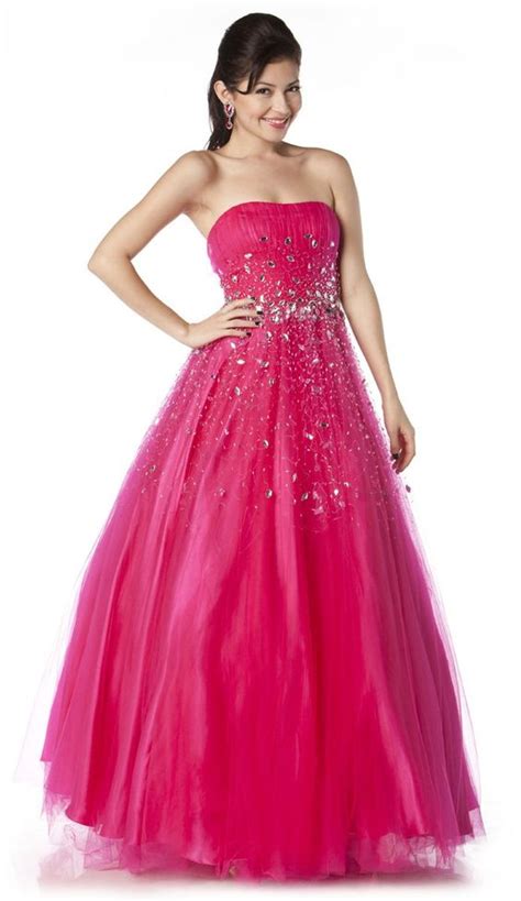 ON SPECIAL LIMITED STOCK Long Puffy Fuchsia Formal Dress A Line