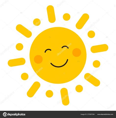 Cute Smiling Sun Icon Stock Vector Image By ©studiobarcelona 270387394