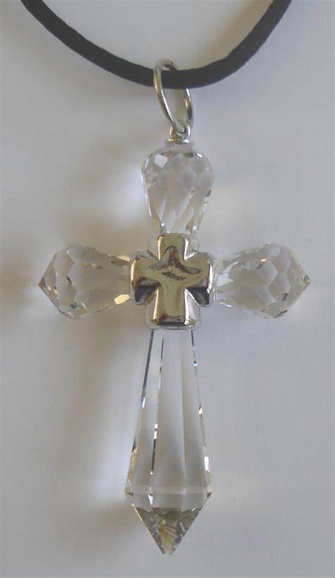 Crystal Cross Necklace Handcrafted By Bjcrystalts Using Swarovski C