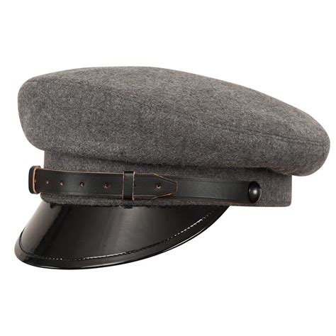 Maciejowka Model 1 Warm And Vintage Duty Cap With Short Lacquered Bill