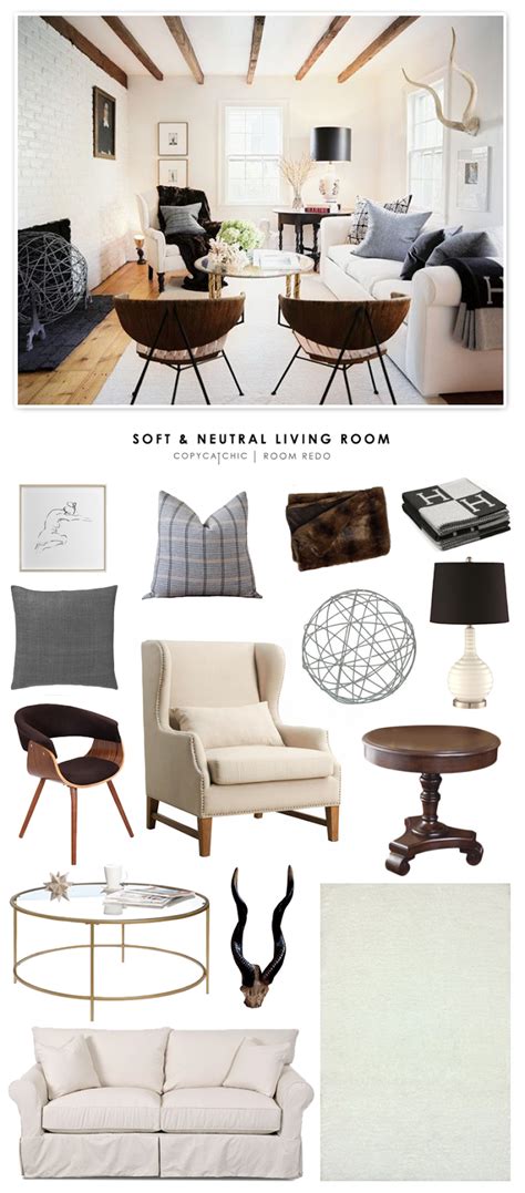 Copy Cat Chic Room Redo Soft And Neutral Living Room Copy Cat Chic