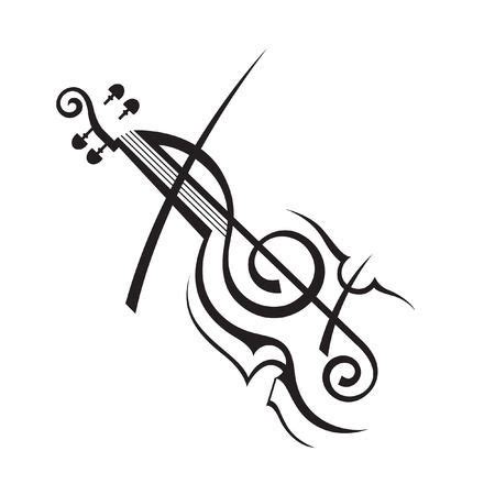 abstract monochrome illustration of violin | Violin art drawing, Violin art, Violin