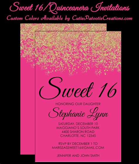 Sweet 16 Birthday Invitations Sweet 16 Printable Invitation Party