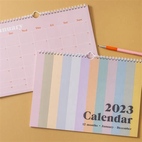 2023 Desk Calendar Teacher Calendar 12 Month Calendar Etsy