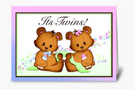 Its Twins Boy And Girl Greeting Card Boy Free Transparent Clipart