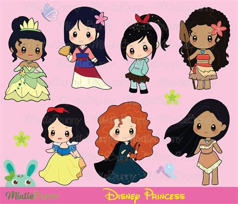 Cute Princess Clipart Princess Clipart Princess Chibi Etsy Chibi Disney Princess Drawings
