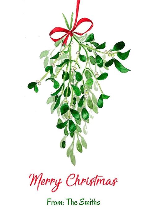 Mistletoe Card Mistletoe Christmas Cards Simple Christmas Cards