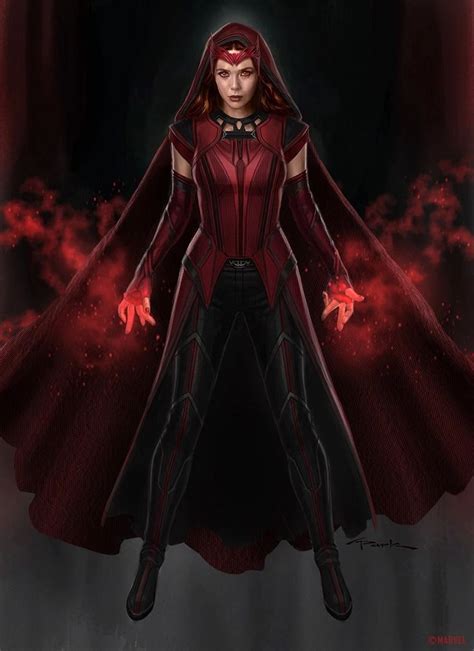 Official Scarlet Witch With Hood And Cape Concept Art Andy Park