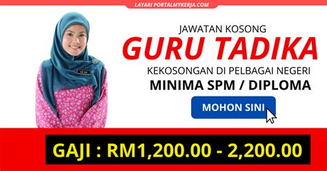 Updated on oct 13, 2015. Jawatan Kosong Guru Tadika. Kekosongan Di Pelbagai Negeri ...