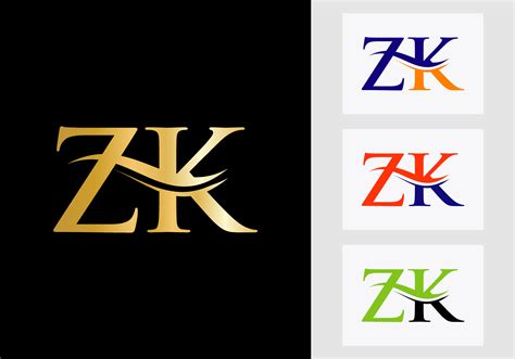 Initial Monogram Letter Zk Logo Design Zk Logotype Template 23107113