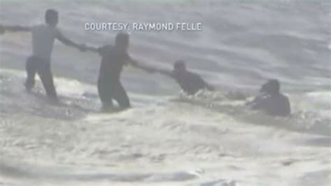 Bystanders Form Human Chain To Rescue Girl Swept Away By Waves Abc7