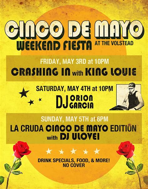 Cinco De Mayo Weekend Fiesta At The Volstead Austin Tx May 13 2019 9 00 Pm