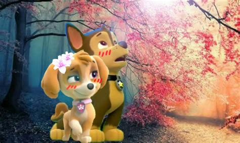 Chase And Skye Paw Patrol Love Story Patricia Sinclairs Coloring Pages