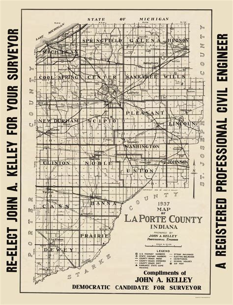 Old County Maps La Porte County Indiana In Map By John