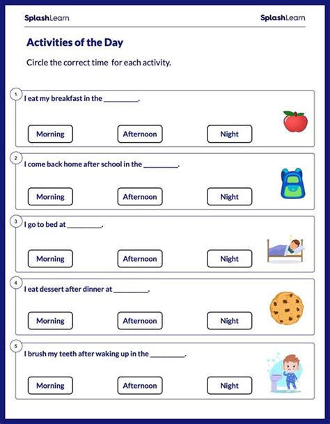 Free Printable Time Worksheets For Kids Splashlearn