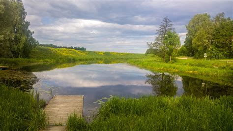 Summer Landscape With Pond And Sky Image Free Stock Photo Public
