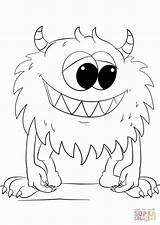 Monster Coloring Cute Halloween Cartoon sketch template