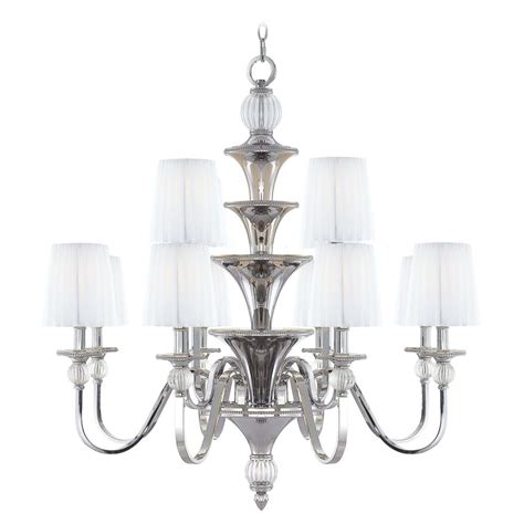 Here, your favorite looks cost less than you thought possible. Chandelier with White Shades in Polished Nickel Finish ...