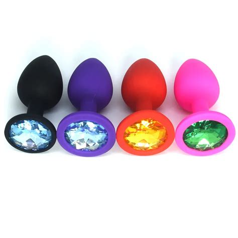 Small Silicone Butt Plug With Crystal Jewelry Smooth Touch Anal Plug Sex Toys For Woman Men Free