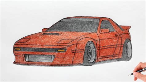 How To Draw A Mazda Rx 7 Fc3s 1989 Drawing 3d Car Coloring Mazda