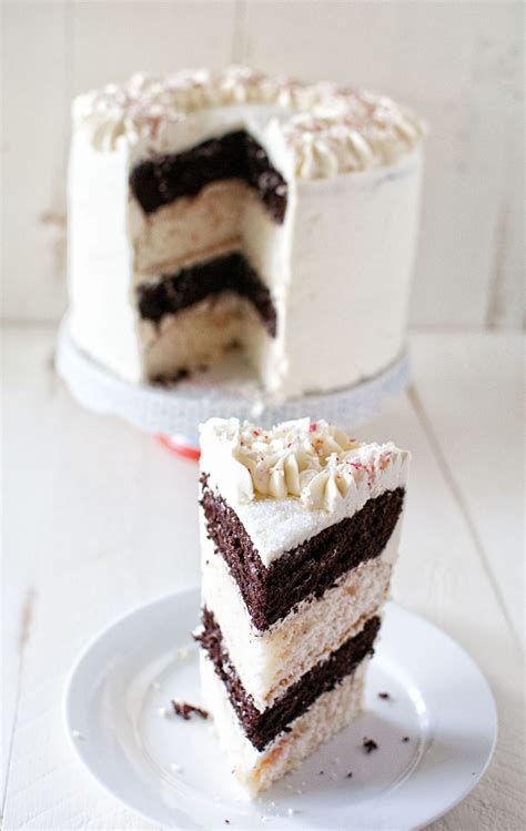 chocolate peppermint white chocolate layer cake