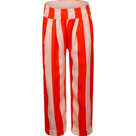 Molo Striped Trousers In Orange And White Bambinifashion