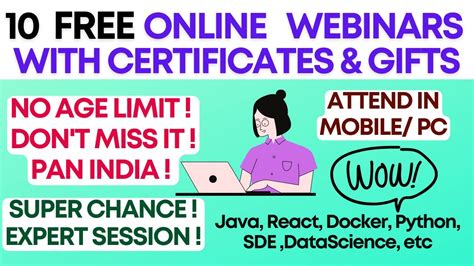 10 Free Webinars With Certificates And Ts Free Masterclasses No Age
