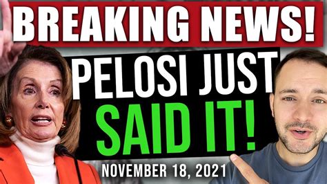 Breaking News Pelosi Says Stimulus Vote Today Stimulus And Infrastructure Bill 11182021