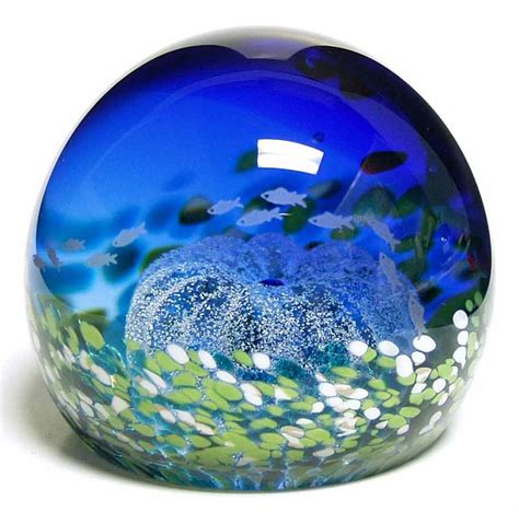 Caithness Paperweight Sea View Boxed By Caithness Paper Weights Glass Paperweights Blown