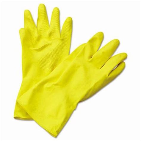 Boardwalk XL Flock Lined Latex Cleaning Gloves Extra Large Yellow BWK XL