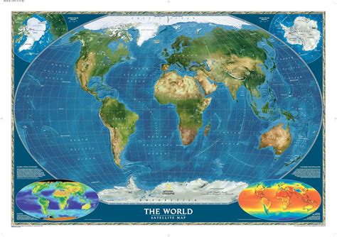 World Satellite Wall Map By National Geographic Mapsales