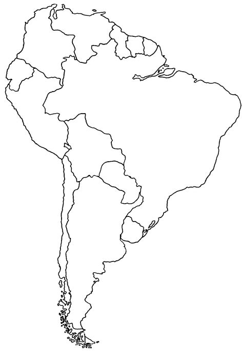 Mapa Mudo De America Del Sur Para Imprimir