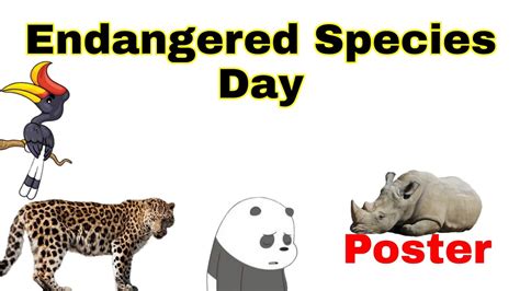 National Endangered Species Day Poster Drawingendangered Species