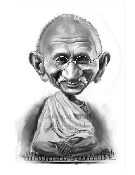 Sawyer Illustration Inc Caricature And Cartoon Art Studio Mahatma Gandhi