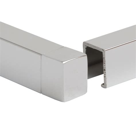 Square Edge Polished Silver External Tile Trim Corner 1 Pack By