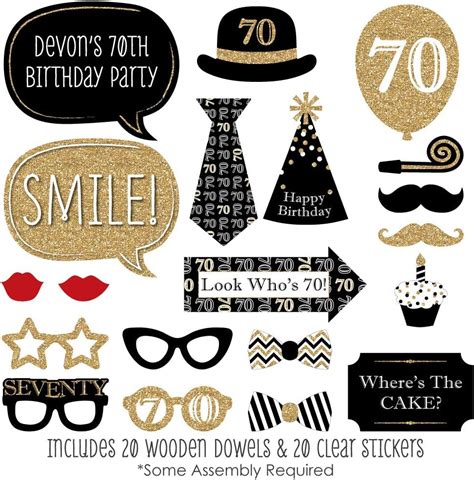 Buy Custom Adult 70th Birthday Gold Birthday Party Photo Booth