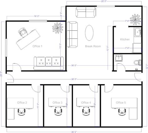 Office Layout Example Smartdraw Small Office Design Office Floor