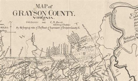 Grayson County Virginia 1897 Old Wall Map With Homeowner Names Etsy