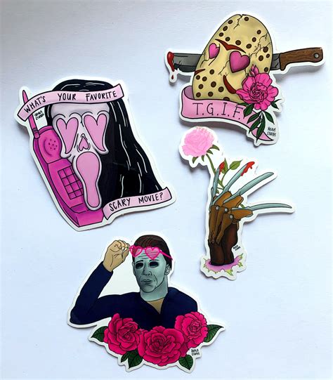 Cute Horror Icons Scream Sticker Etsy