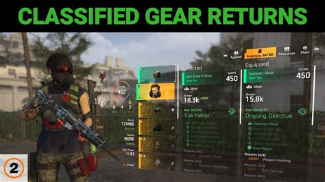 The Division CLASSIFIED GEAR RETURNS YouTube