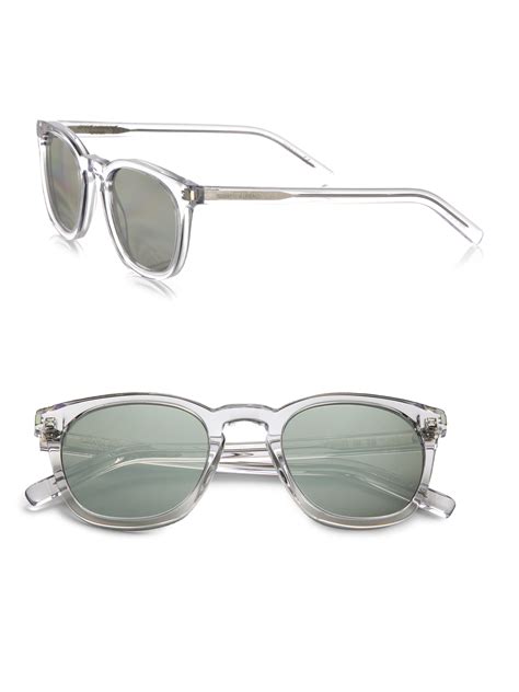 Lyst Saint Laurent Round Acetate Mirrored Sunglasses